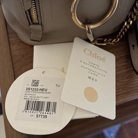 Chloe Mini Faye Backpack Motty Grey - Picture 14 of 15